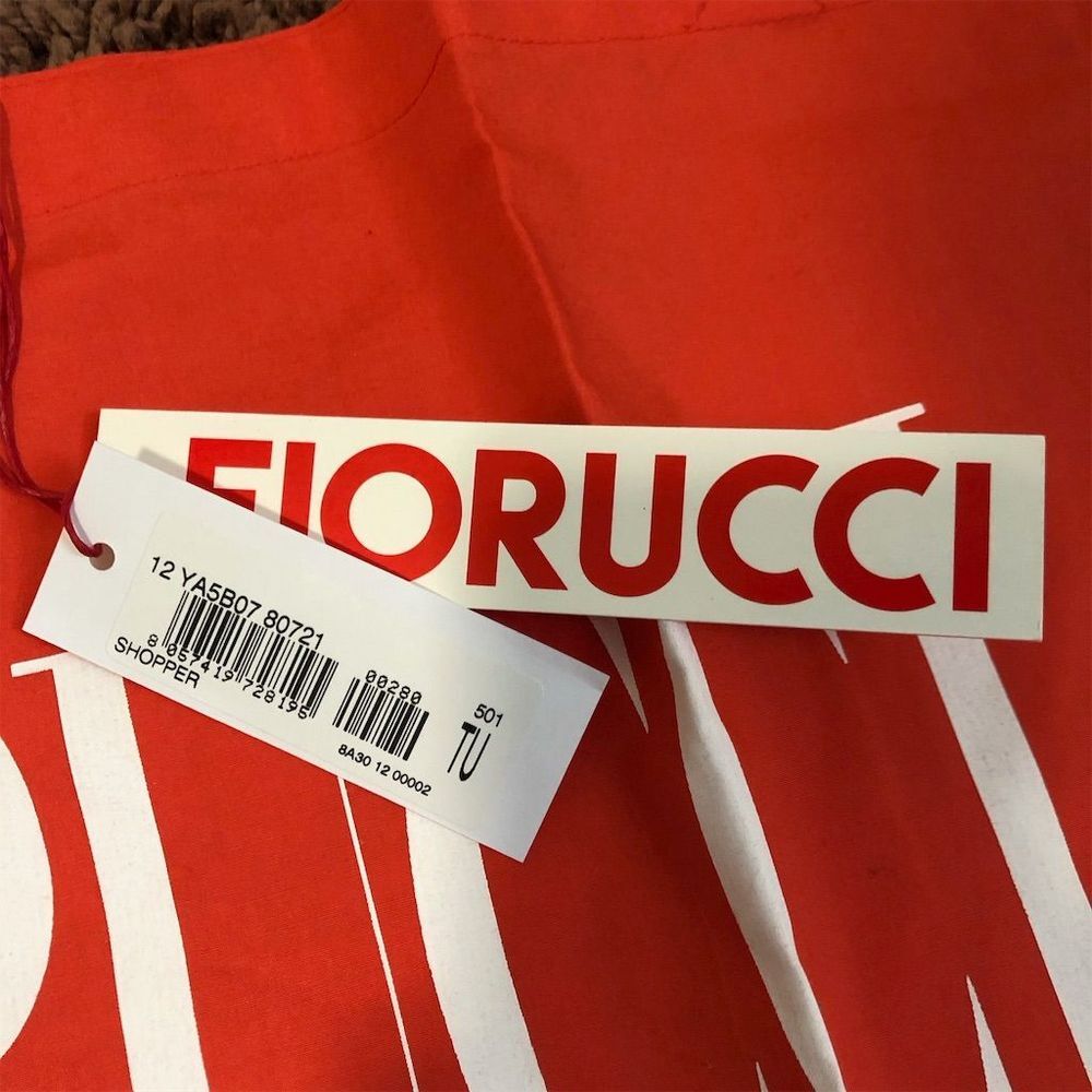 Fiorucci Red Tote Bag with White Logo - Picture 3 of 5